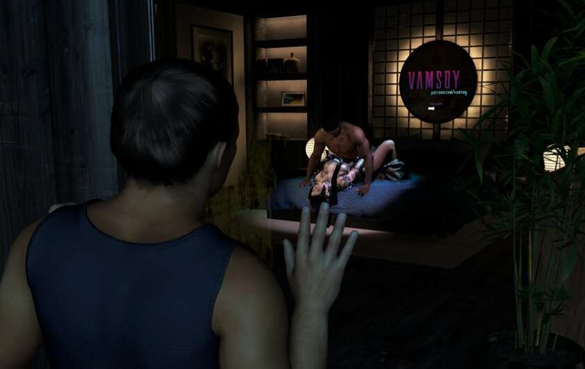 【3D同人视频/全动态/VAM】偷窥 懦弱丈夫只能在一旁看着巨乳黑丝妻子被侵犯中出【1V+1.4G】